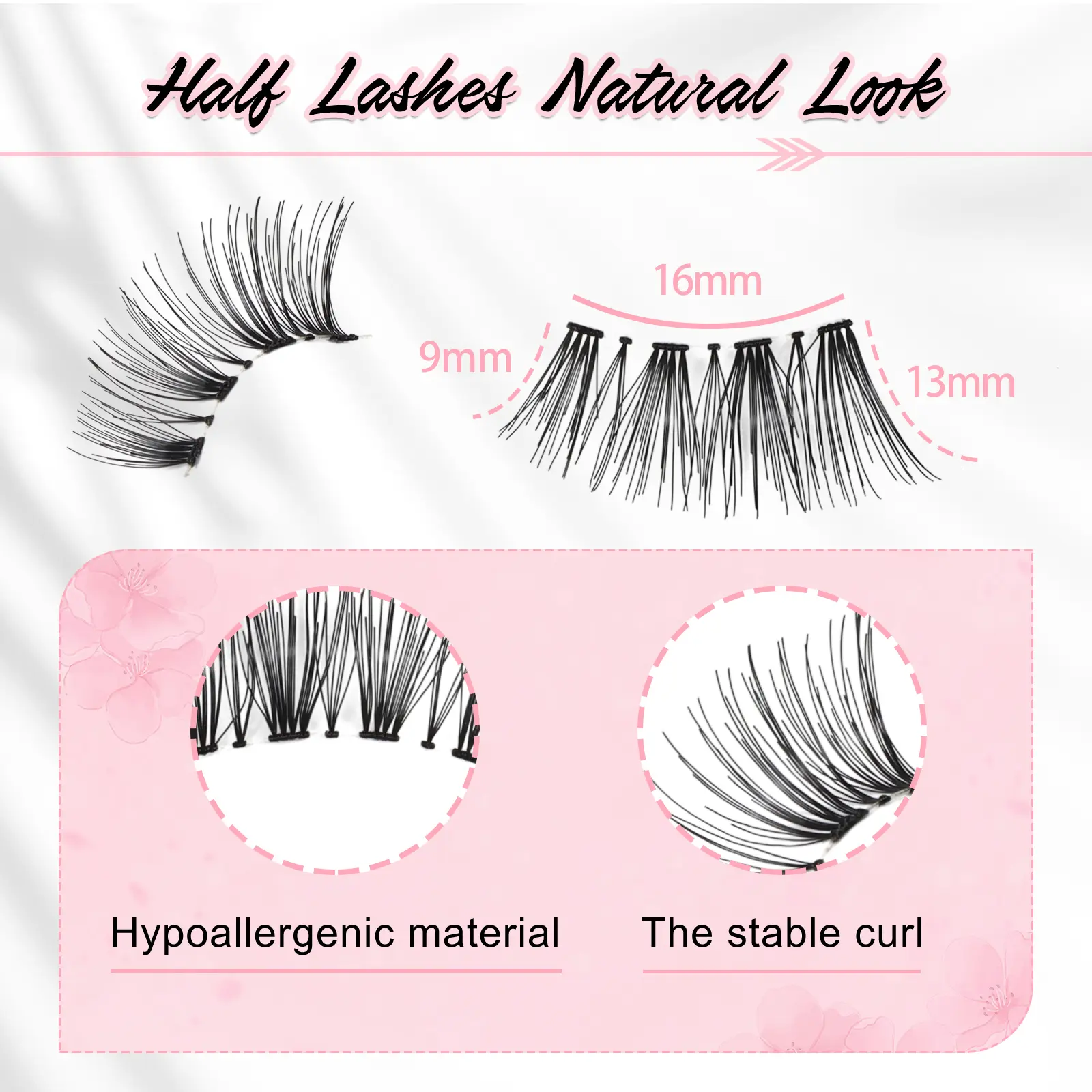 10 pairs transparent  band half lashes 3D natural effect  easy at home wholsale price